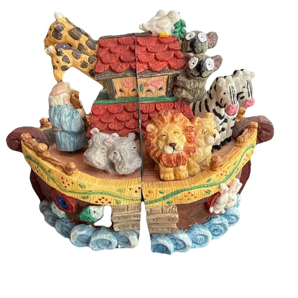 Noah's‎ Ark Musical Heavy Bookends Giraffes Zebras Lions